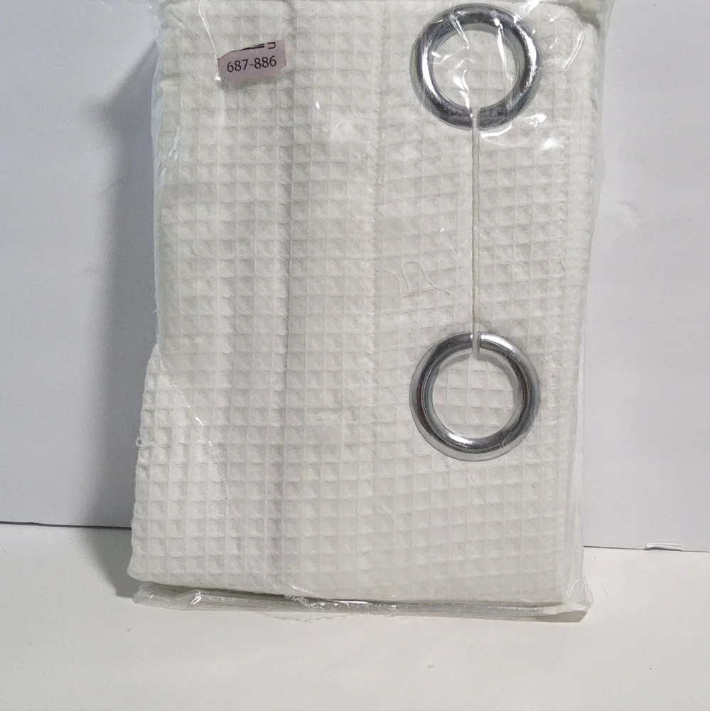 River Dream White‎ Waffle Weave Shower Curtain